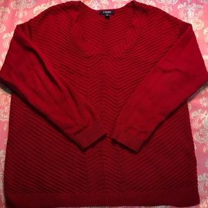 Red v neck sweater